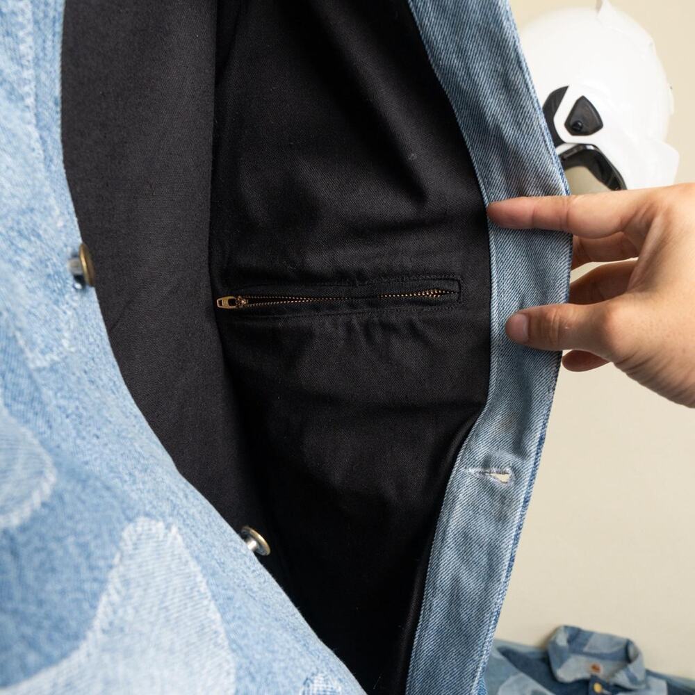 Custom Upcycled Patchwork Denim Jacket - image 7